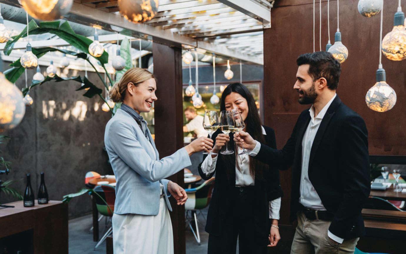 Strangers during a business event