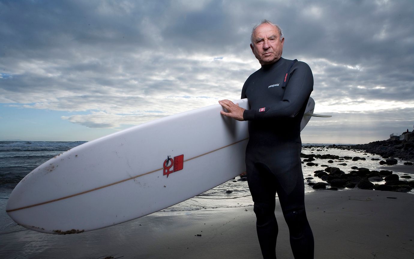 Yvon Chouinard at the beach in California