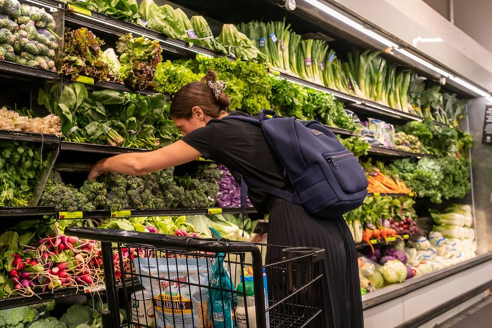 Shopping at a Whole Foods supermarket