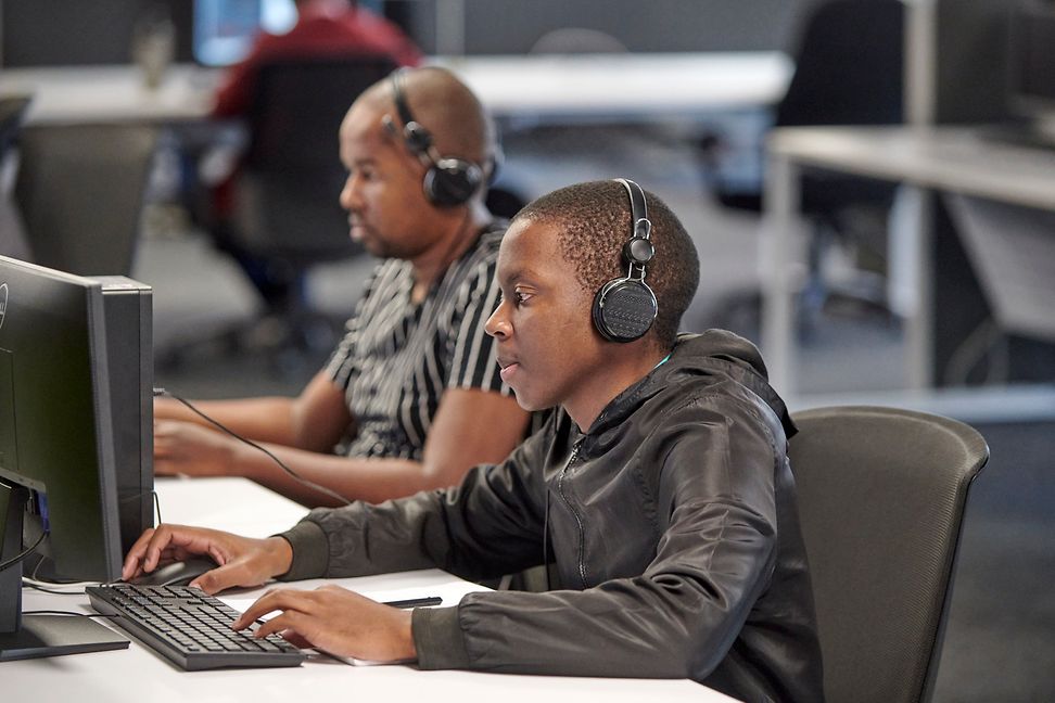 Young employee in the Harambee office