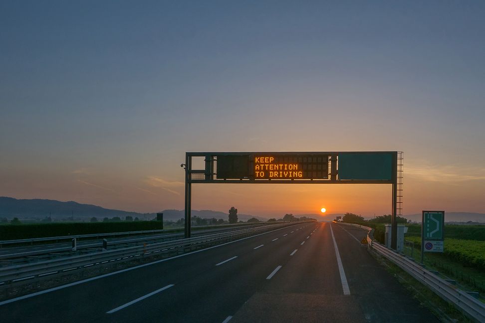 Abandoned motorway during the pandemic