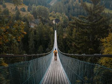 Man on a bridge