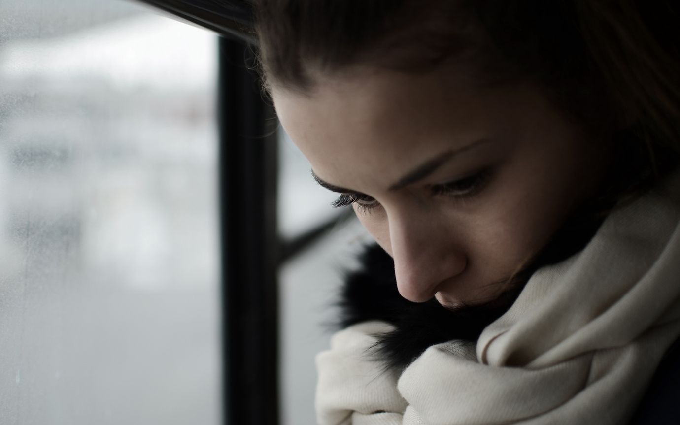 Close-up of a concentrated, thoughtful or pensive person