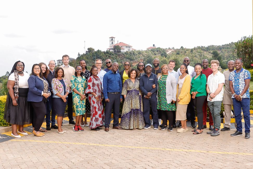 Photo of a group of AMP Health employees in South Africa.