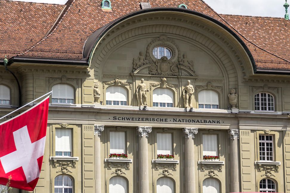 SNB with Swiss flag