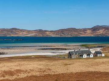 A shot of the Glenbatrick cottages of Isle of Jura, Scotland