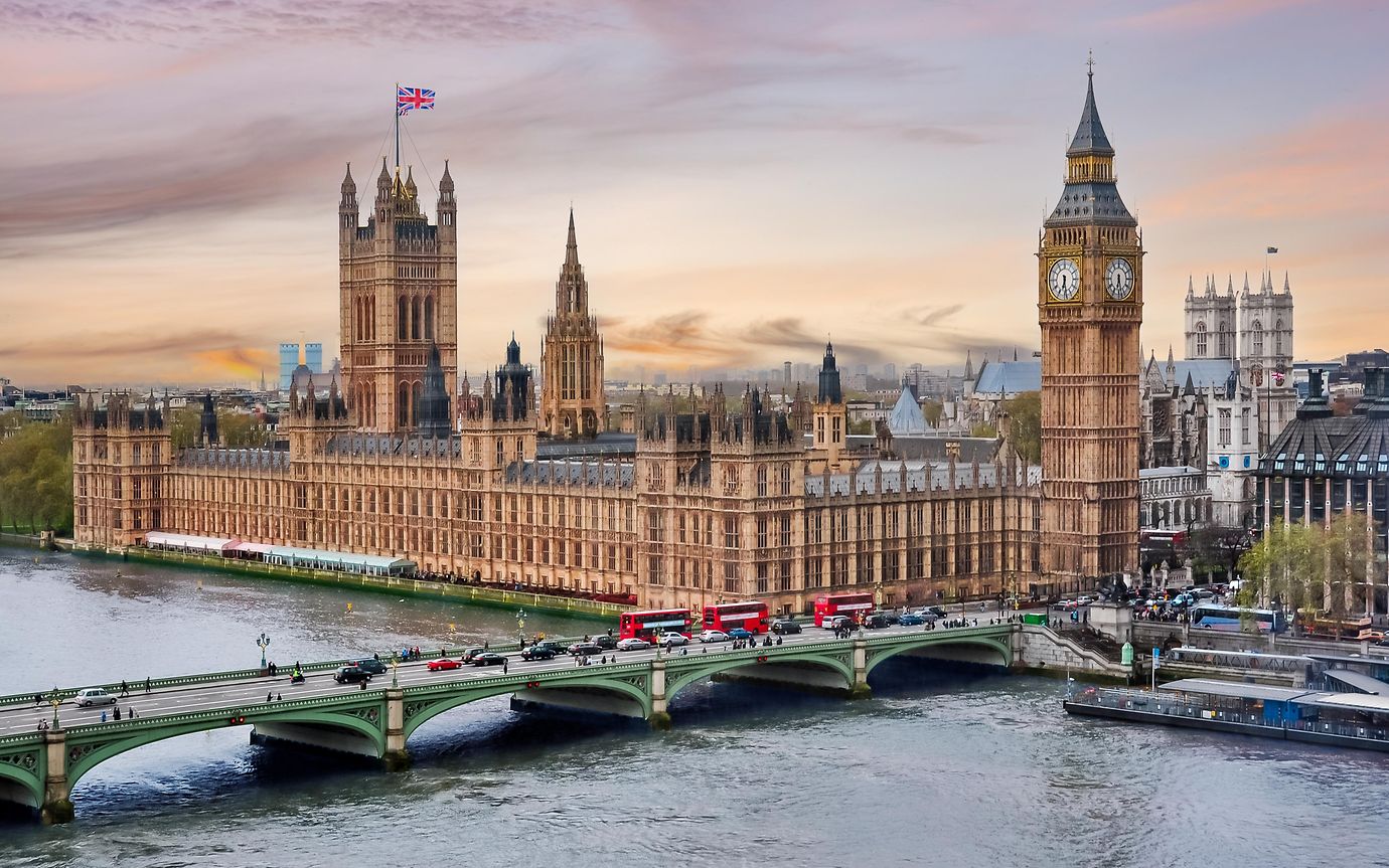 London cityscape with Houses of Parliament and Big Ben 